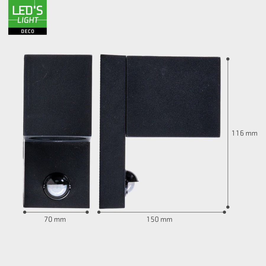 NØRD Abwärtssensor – Aluminium – 1xGU10 – Schwarz – IP44 - lidstore.shop