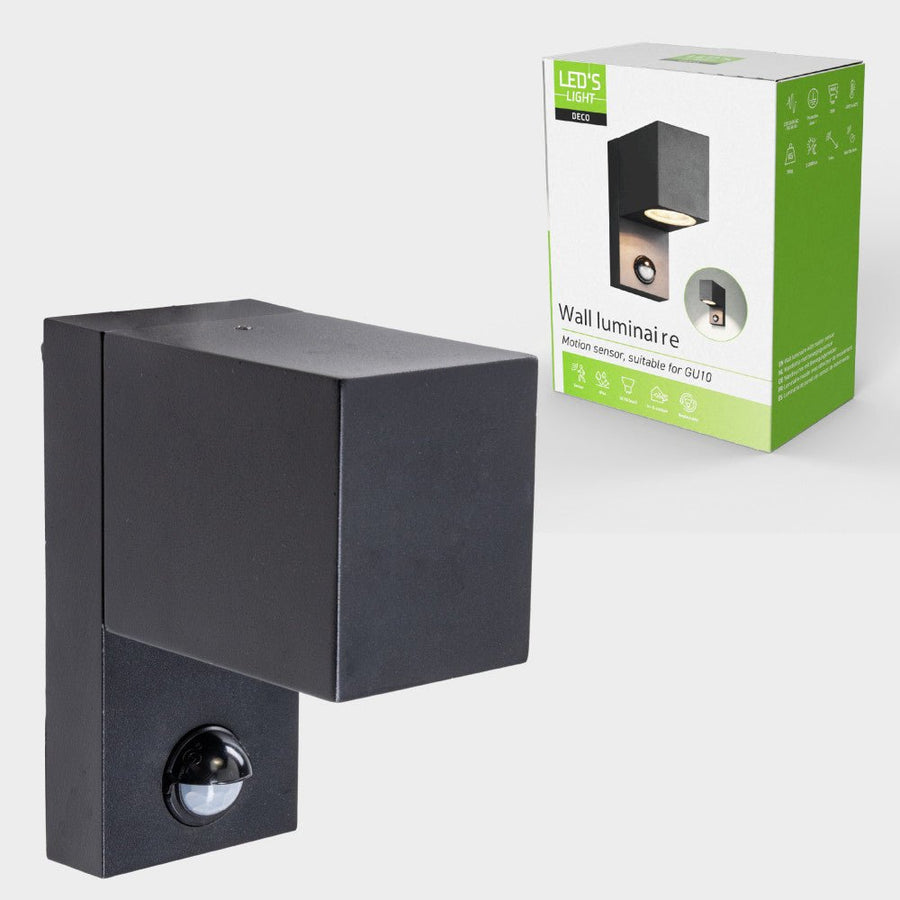 NØRD Abwärtssensor – Aluminium – 1xGU10 – Schwarz – IP44 - lidstore.shop