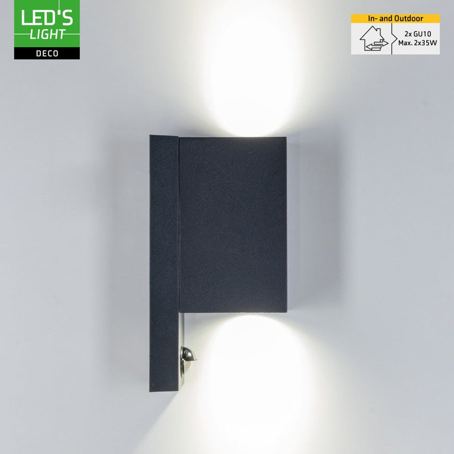 NØRD Auf- und Abwärtssensor – Aluminium – Wandleuchte – 2xGU10 – Schwarz - lidstore.shop