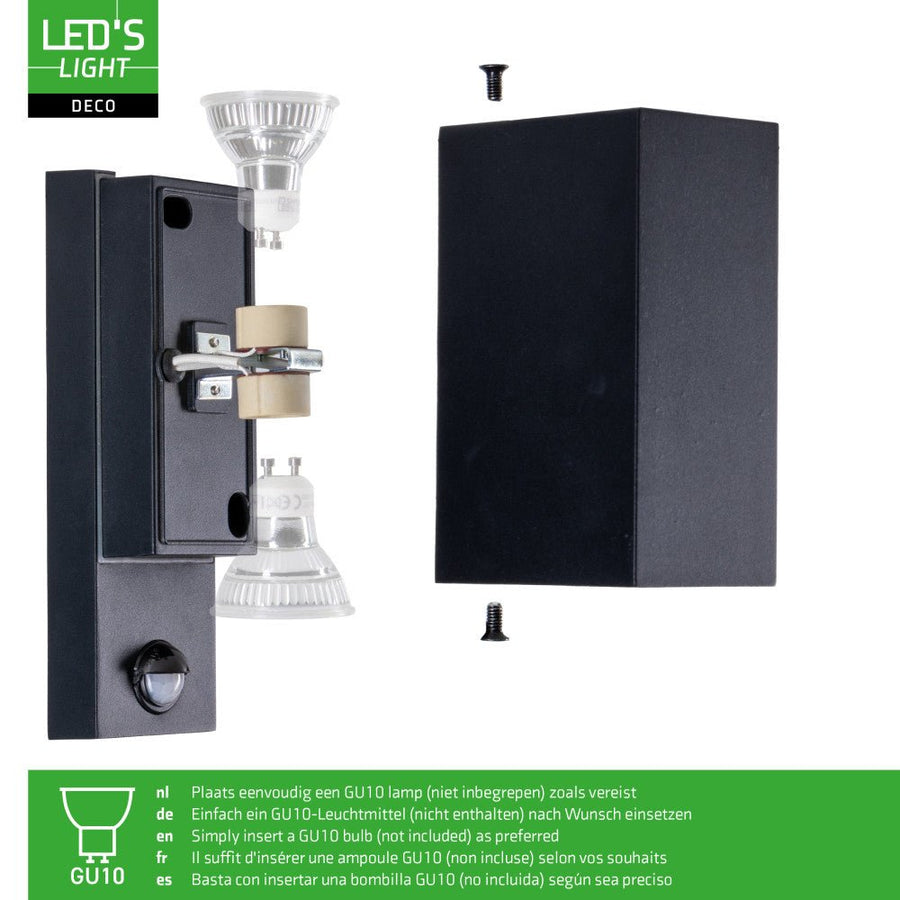 NØRD Auf- und Abwärtssensor – Aluminium – Wandleuchte – 2xGU10 – Schwarz - lidstore.shop
