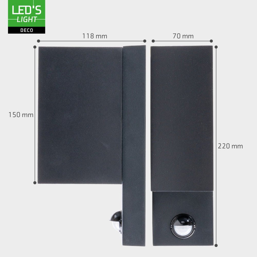 NØRD Auf- und Abwärtssensor – Aluminium – Wandleuchte – 2xGU10 – Schwarz - lidstore.shop