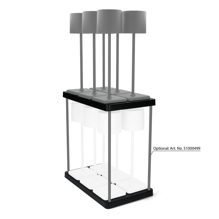 Ladestation für 6 wiederaufladbare LED-Tischlampen - Docking mit Netzteil - Schwarz - lidstore.shop