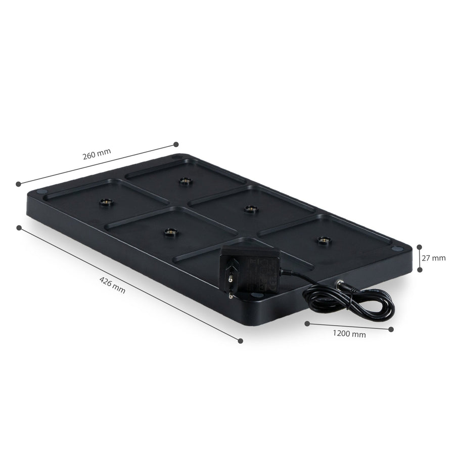 Ladestation für 6 wiederaufladbare LED-Tischlampen - Docking mit Netzteil - Schwarz - lidstore.shop