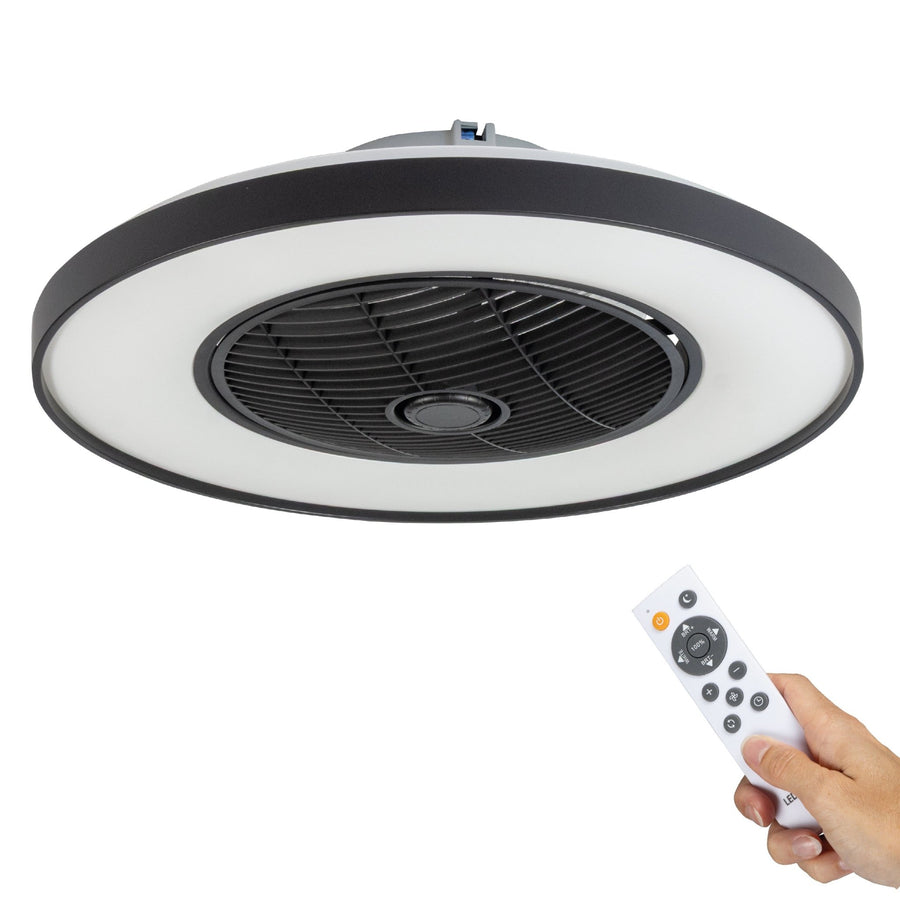 Proventa 3D-Luftdeckenleuchte mit Ventilator, 60 cm – Umfassende Raumluftzirkulation – Sommer- und Wintermodus – Licht- und Farbtemperatur einstellbar  - lidstore.shop