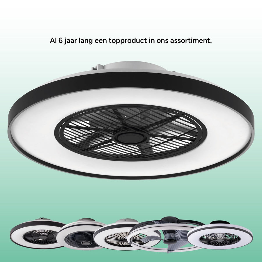 Proventa 3D-Luftdeckenleuchte mit Ventilator, 60 cm – Umfassende Raumluftzirkulation – Sommer- und Wintermodus – Licht- und Farbtemperatur einstellbar  - lidstore.shop