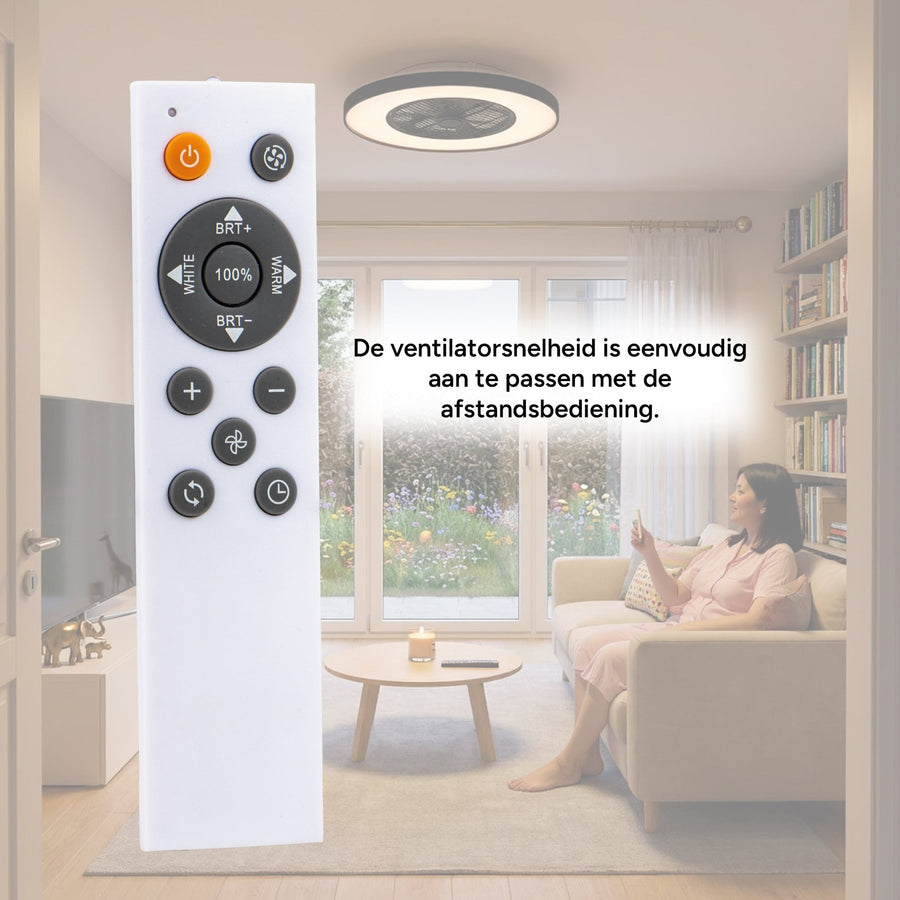 Proventa 3D-Luftdeckenleuchte mit Ventilator, 60 cm – Umfassende Raumluftzirkulation – Sommer- und Wintermodus – Licht- und Farbtemperatur einstellbar  - lidstore.shop