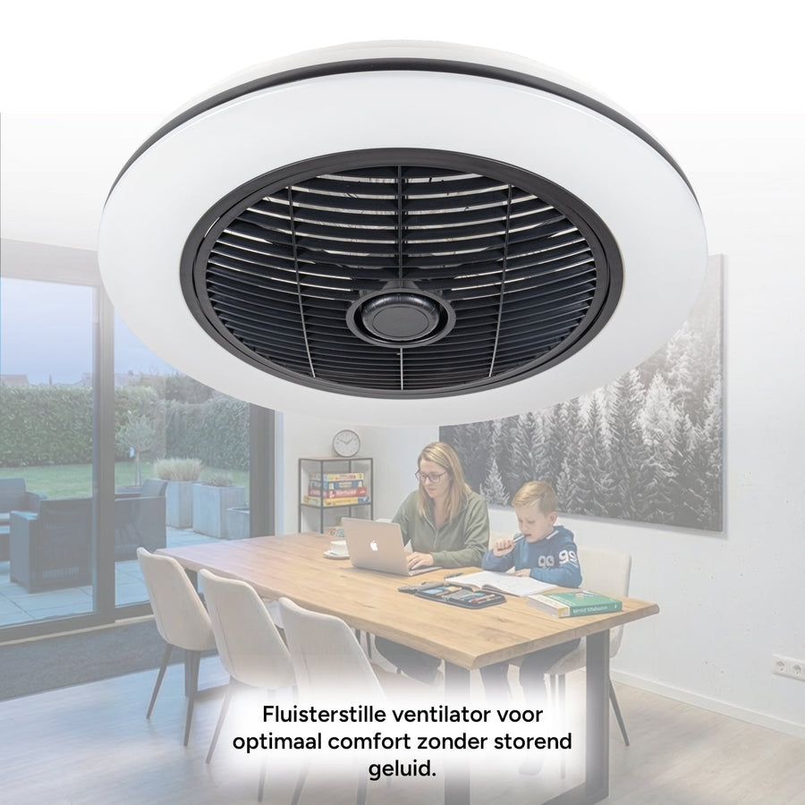 Proventa 3D Air Deckenventilator mit Beleuchtung 50 cm – Verteilt die Luft im Raum – Mit Fernbedienung - lidstore.shop