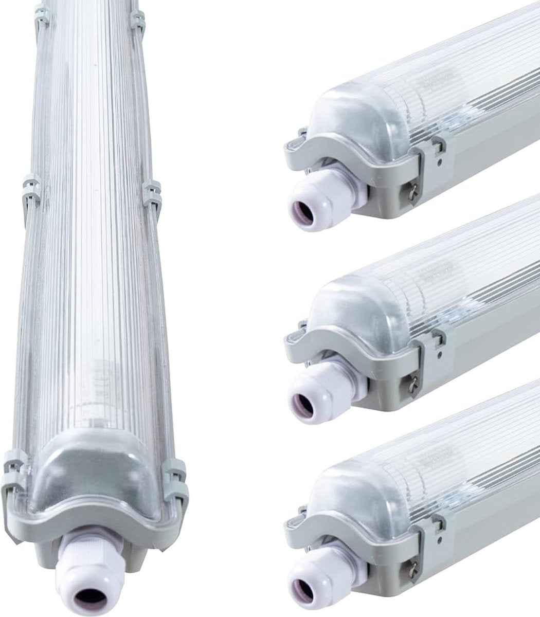 Proventa LED TL armaturen met lampen 120 cm - Koud wit licht 6500 K - Waterdicht - Complete set - 4 stuks TL verlichting LED.nl