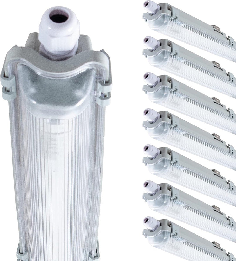 Proventa LED TL fixtures with lamps 120 cm - Cold white light 6500 K - Waterproof - Value pack - 8 pieces - LED.nl
