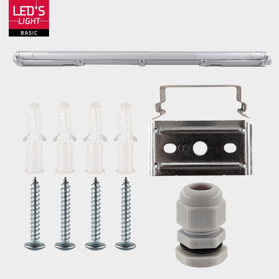 Proventa LED TL fixtures with lamps 120 cm - Cold white light 6500 K - Waterproof - Value pack - 8 pieces - LED.nl