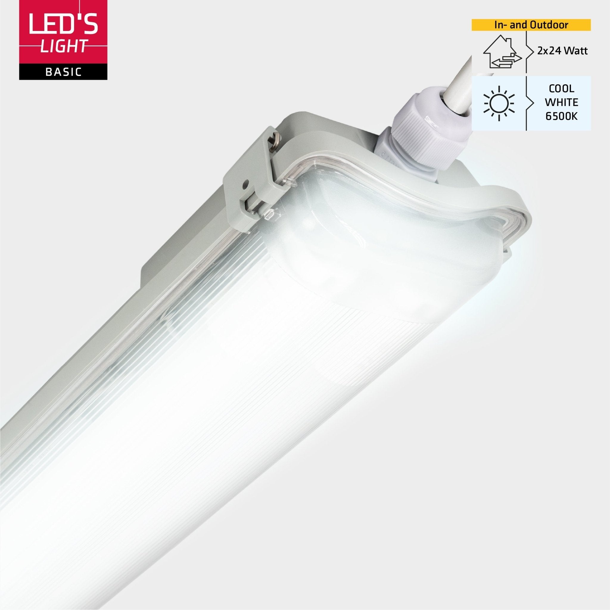 Proventa LED TL dubbel 8 armaturen met 16 buizen 150 cm - Koud wit licht 6500 K - Voordeelverapkking - 8 stuks TL verlichting LED.nl