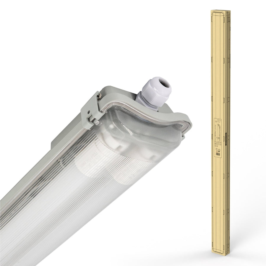 Proventa LED TL double 8 fixtures with 16 tubes 150 cm - Cold white light 6500 K - Value pack - 8 pieces - LED.nl