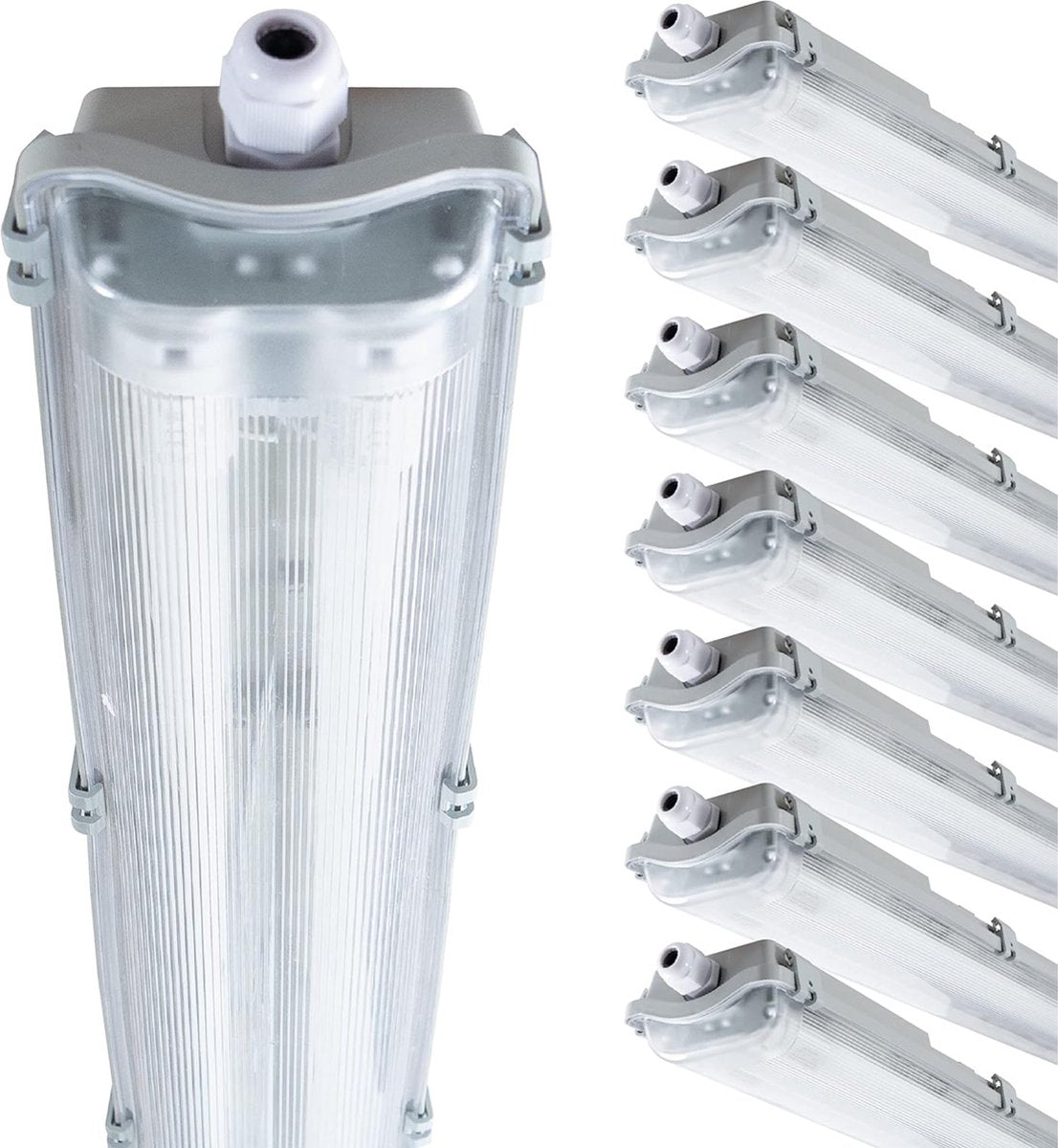 Proventa LED TL dubbel armaturen met 16 lampen 120 cm - Koud wit licht 6500 K - Voordeelverpakking - 8 stuks TL verlichting LED.nl