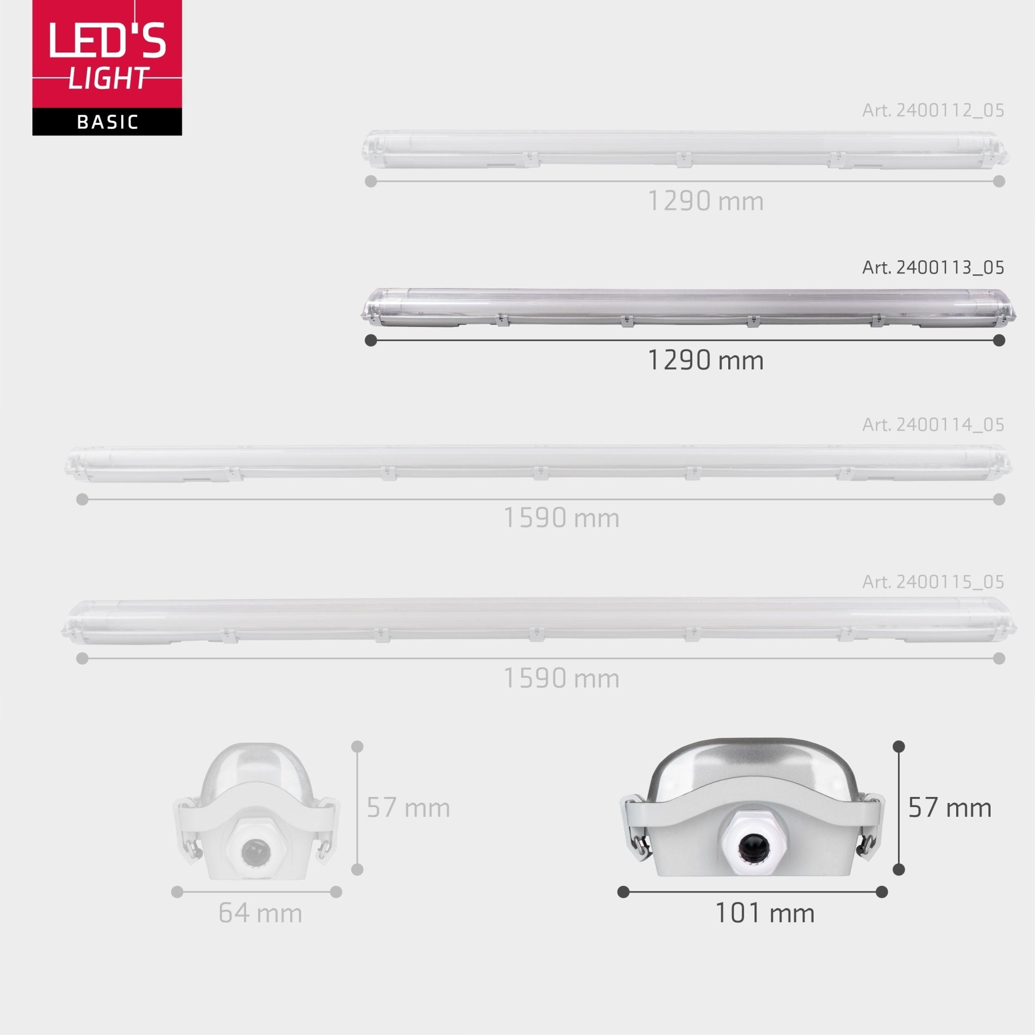 Proventa LED TL dubbel armaturen met 16 lampen 120 cm - Koud wit licht 6500 K - Voordeelverpakking - 8 stuks TL verlichting LED.nl