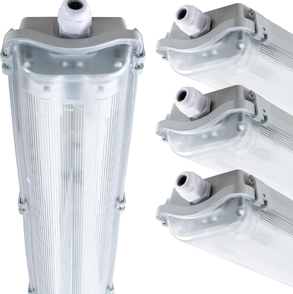 4 PACK - LED TL dubbel armaturen met 8 lampen 120 cm - Koud wit licht 6500 K - Waterdicht TL verlichting LED.nl