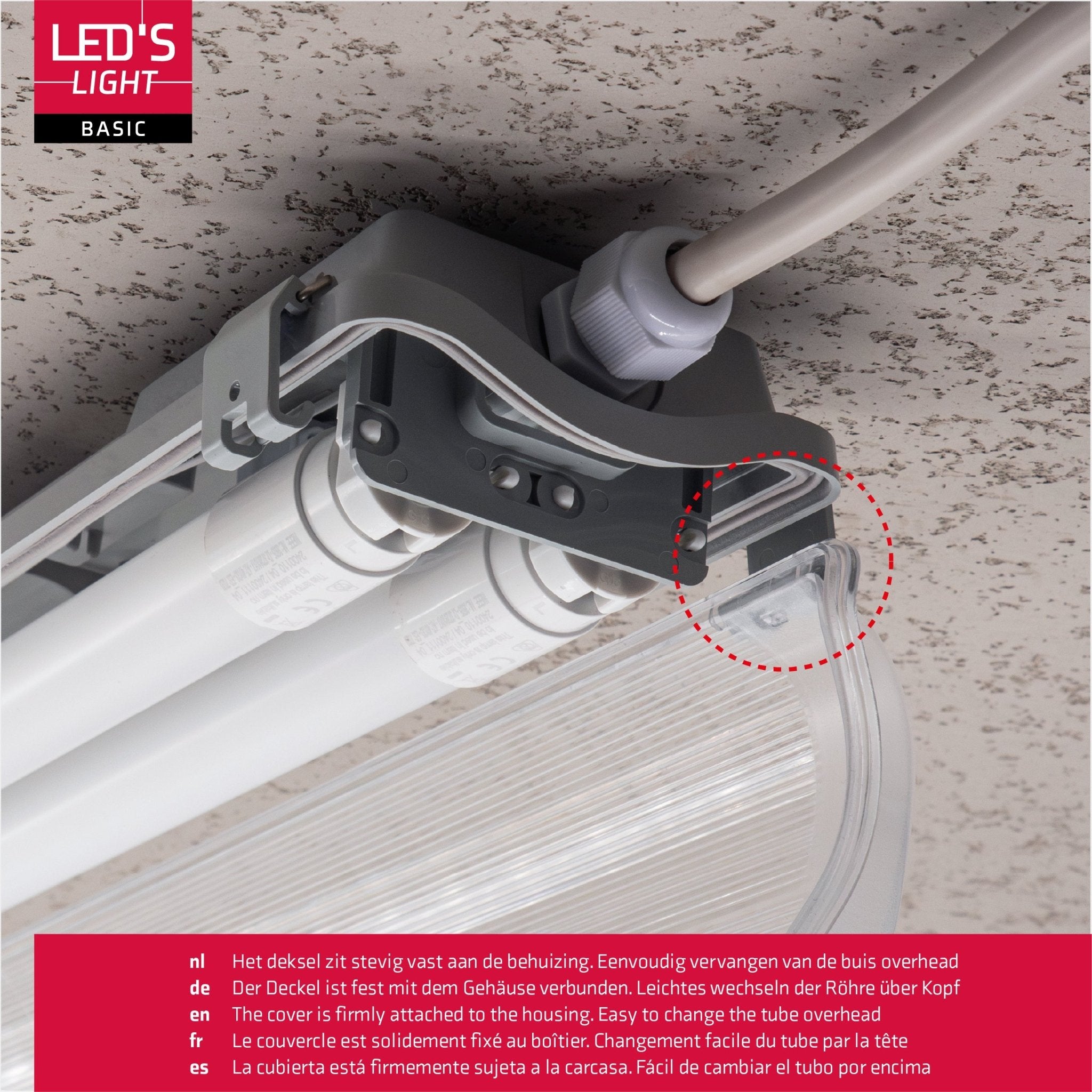 LED's Light LED TL dubbel armatuur met 2 lampen 120 cm - Koud wit licht 6500 K - Waterdicht - Complete set TL verlichting LED.nl