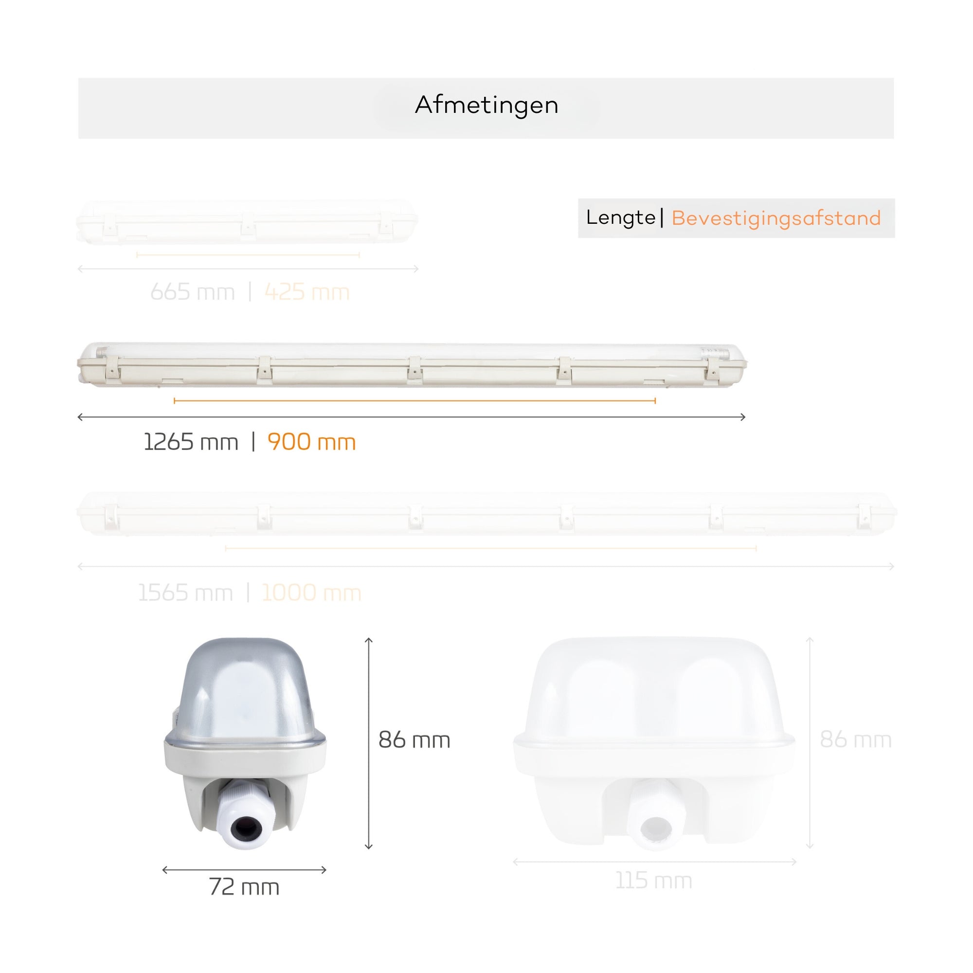 LED's Light TL Armatuur LED compleet 120 cm - Armatuur met LED Buis - Waterdicht - 2160lm TL verlichting LED.nl