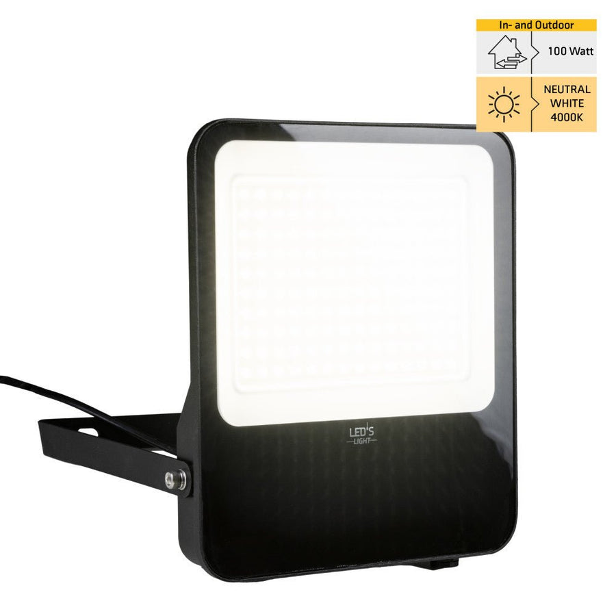 LED-Flutlicht – 100 W, 9600 lm, 4000 K – Schwarz – IP65 - lidstore.shop