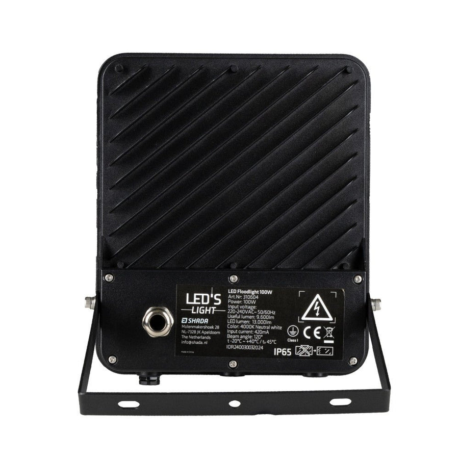 LED-Flutlicht – 100 W, 9600 lm, 4000 K – Schwarz – IP65 - lidstore.shop