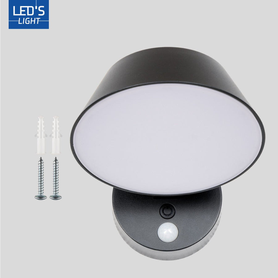Solar-Wandleuchte für den Außenbereich mit Bewegungsmelder – 350 lm – 4000 K – Schwarz – IP54 – Sensor - lidstore.shop