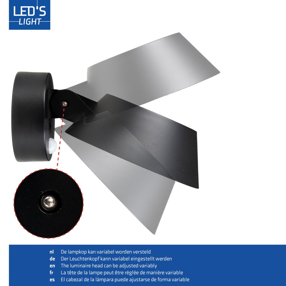 Solar Wandlamp Buitenlamp met Bewegingssensor - 350lm - 4000K - Zwart - IP54 - Sensor LED.nl