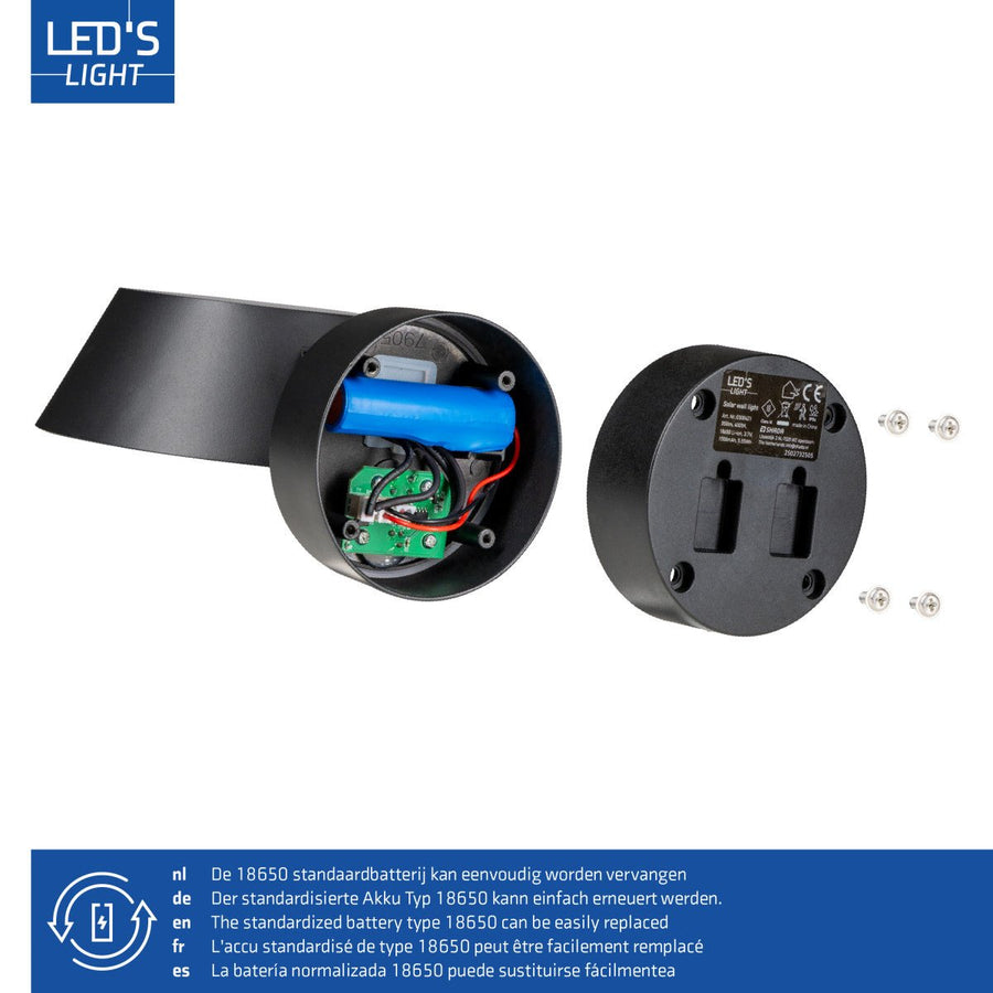 Solar-Wandleuchte für den Außenbereich mit Bewegungsmelder – 350 lm – 4000 K – Schwarz – IP54 – Sensor - lidstore.shop