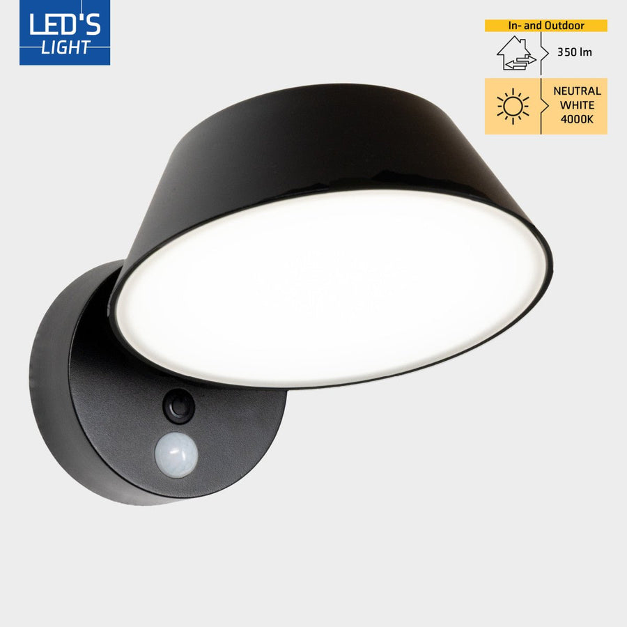 Solar-Wandleuchte für den Außenbereich mit Bewegungsmelder – 350 lm – 4000 K – Schwarz – IP54 – Sensor - lidstore.shop