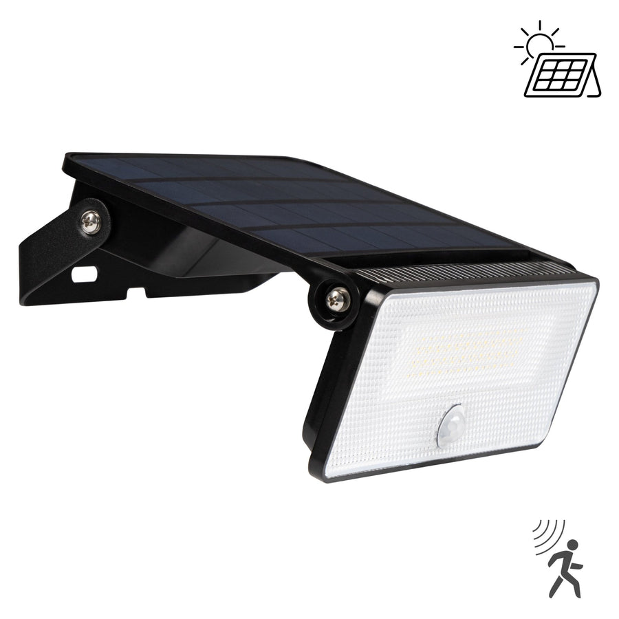 Schlanke Solar-LED-Außenlampe 1600 lm mit Sensor - Bewegungssensor und Nachtsensor - Kabellos - Schwarz - lidstore.shop