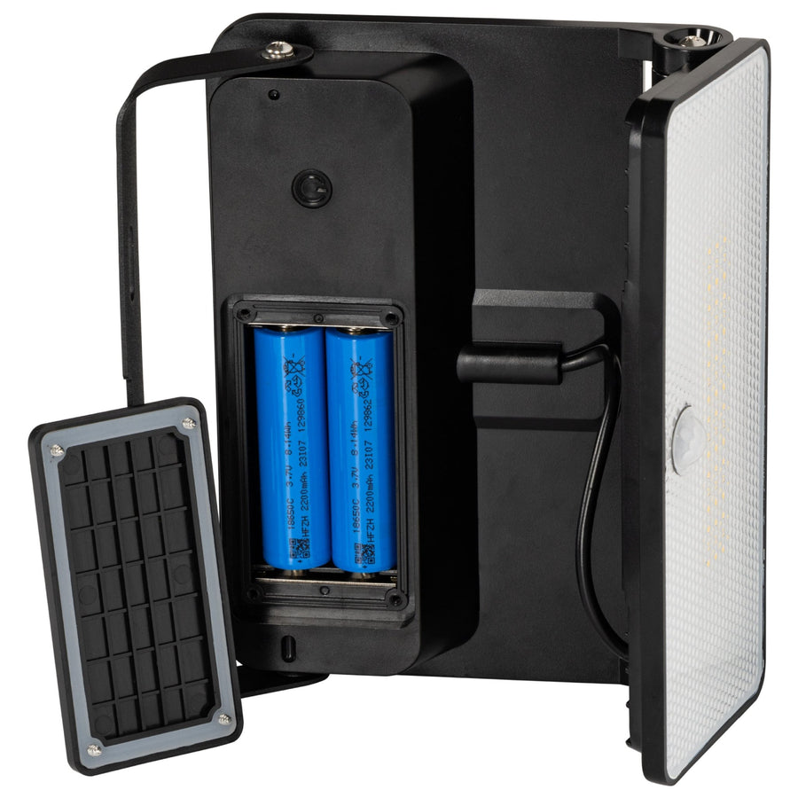 Schlanke Solar-LED-Außenlampe 1600 lm mit Sensor - Bewegungssensor und Nachtsensor - Kabellos - Schwarz - lidstore.shop