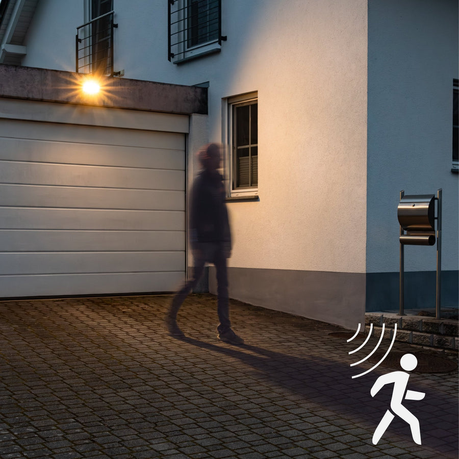 Schlanke Solar-LED-Außenlampe 1600 lm mit Sensor - Bewegungssensor und Nachtsensor - Kabellos - Schwarz - lidstore.shop