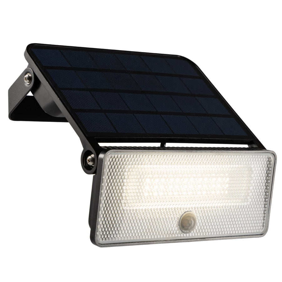 Schlanke Solar-LED-Außenlampe 1600 lm mit Sensor - Bewegungssensor und Nachtsensor - Kabellos - Schwarz - lidstore.shop