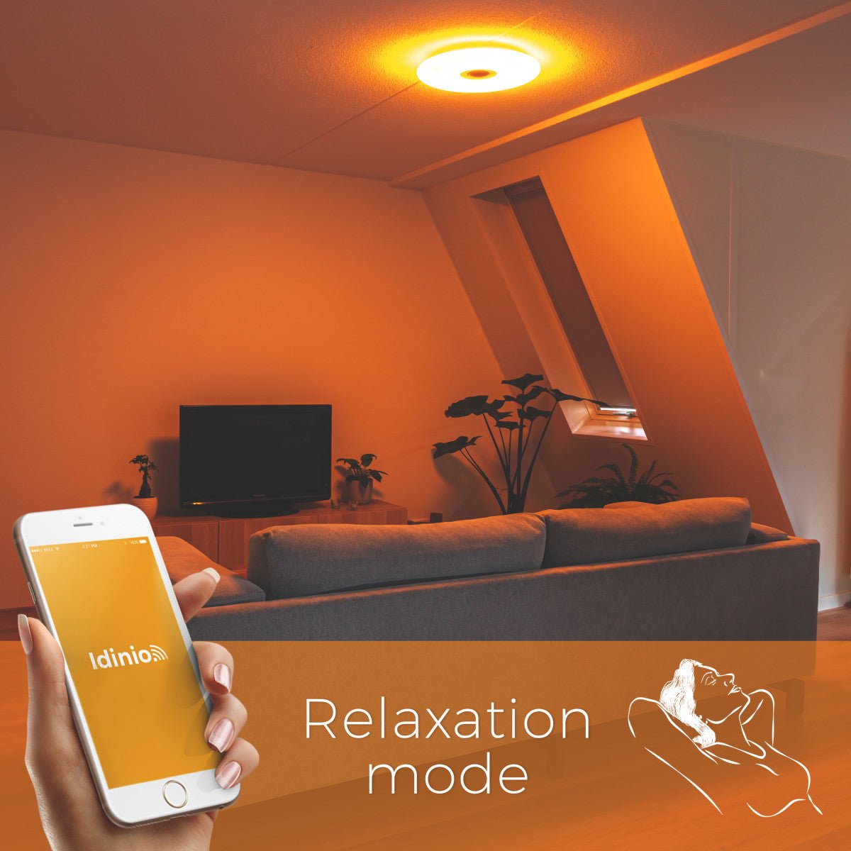 VoiceControl LED Plafondlamp 50 cm met Google Nest & Amazon Echo Dot houder - Bedienbaar met App Slimme lampen LED.nl