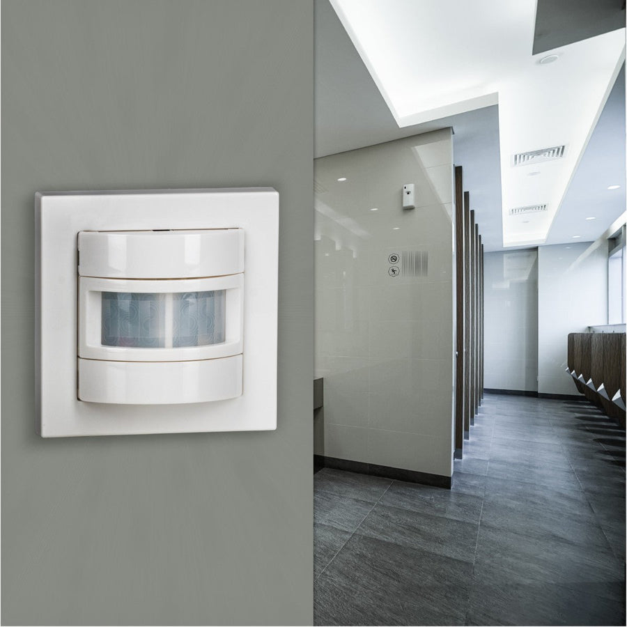 Wandschalter mit Bewegungsmelder - 55 x 55 mm Unterputz - LED-kompatibel - Weiß - lidstore.shop