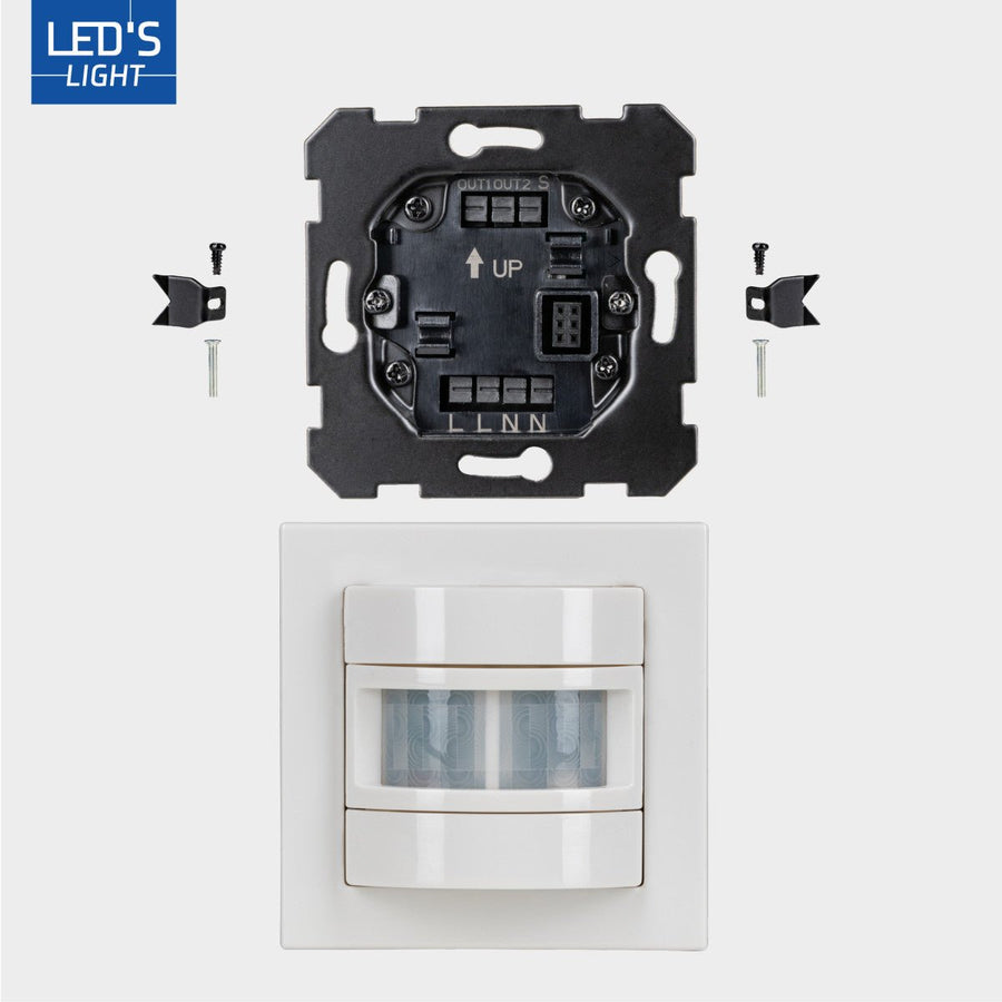 Wandschalter mit Bewegungsmelder - 55 x 55 mm Unterputz - LED-kompatibel - Weiß - lidstore.shop
