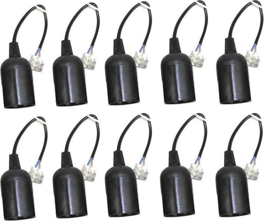 10 x Moving fitting E27 with terminal block - Set of 10 E27 lamp fittings max. 60W  - LED.nl