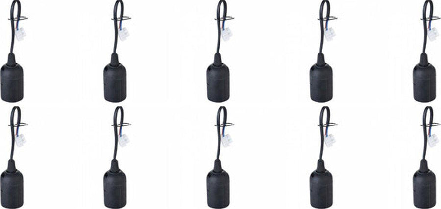 10 x Moving fitting E27 with terminal block - Set of 10 E27 lamp fittings max. 60W  - LED.nl