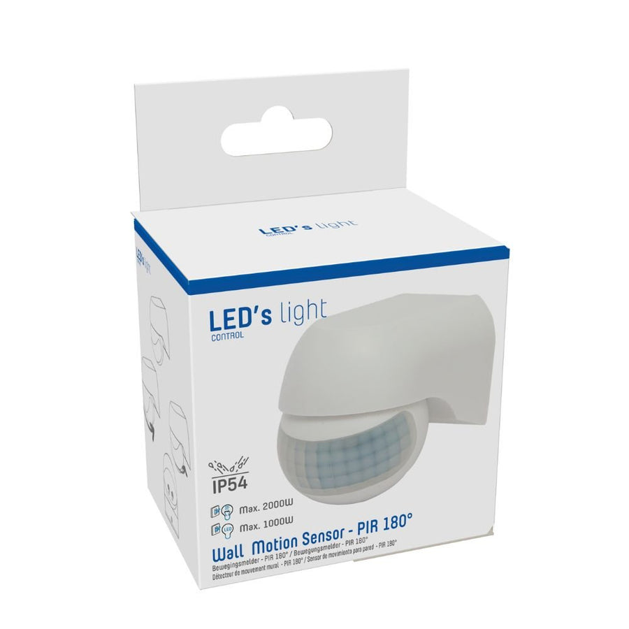 LED's Light 2-in-1 Bewegungsmelder mit 12 Metern Reichweite - Für Innen &amp; Außen - Wandmontage - Weiß - lidstore.shop