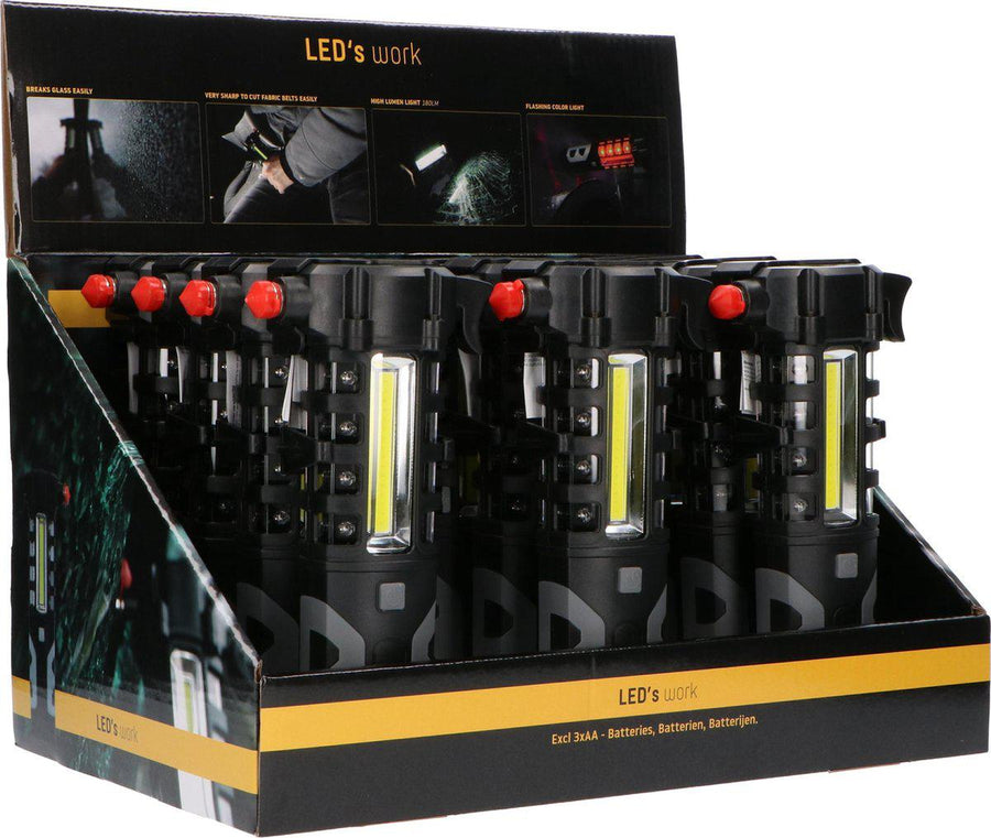 LED-Licht 3-in-1-Notbeleuchtung - Ideal für im Auto - Wiederaufladbar und kabellos - 2 Lichtpunkte - 300 Lumen - lidstore.shop