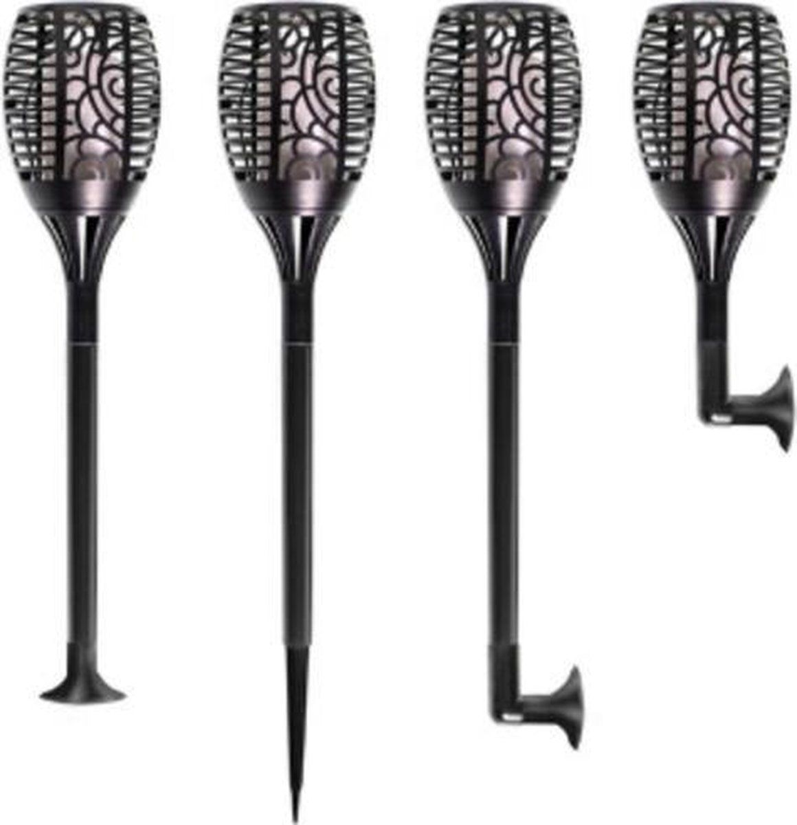 3in1 Solar Tuinlamp Fakkel met sensor - Priklamp, Wandlamp en tafellamp in 1 - 41 cm Buitenlampen LED.nl