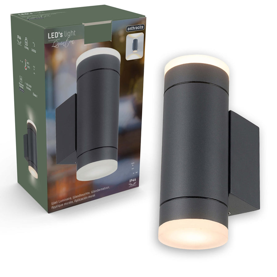 LED's Light AllWeather Doppel-Außenleuchte - Leuchtet nach oben &amp; unten - IP44 - Anthrazit - lidstore.shop