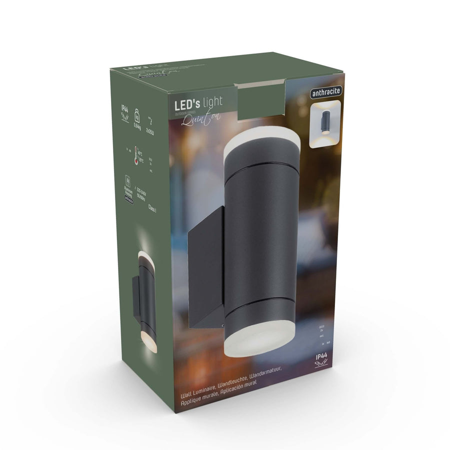 LED's Light AllWeather Doppel-Außenleuchte - Leuchtet nach oben &amp; unten - IP44 - Anthrazit - lidstore.shop