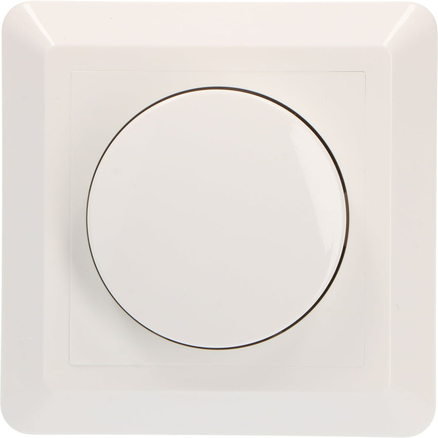 LEDs Licht Komplett Dimmerknopf mit Rahmen - Weiß - Passend für Rahmen von GIRA, JUNG, Busch-Jaeger - lidstore.shop