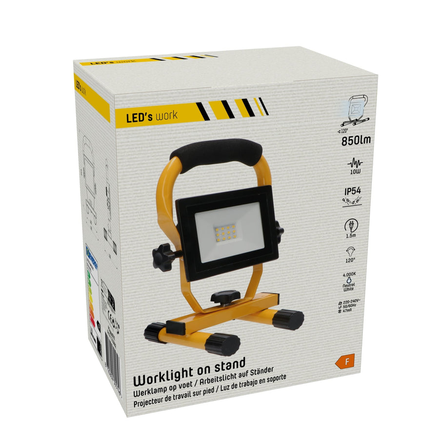 Compact LED Construction Lamp - Foldable &amp; Rotatable - Dust and water resistant - 1060 lm - LED.nl
