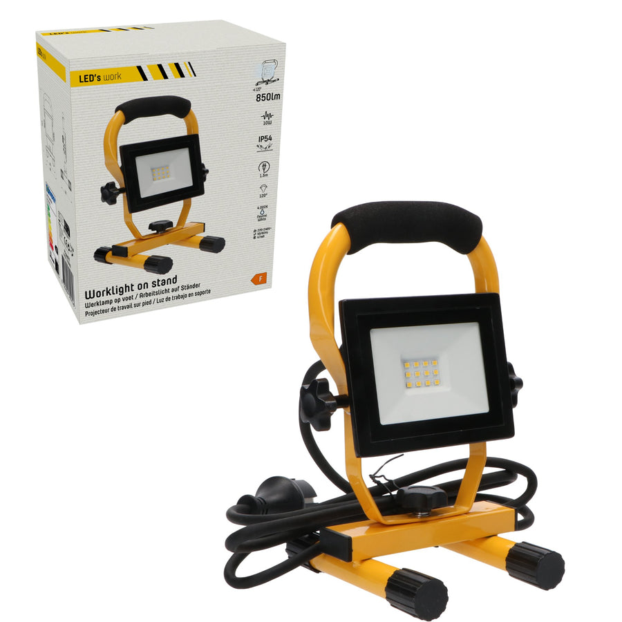 Compact LED Construction Lamp - Foldable &amp; Rotatable - Dust and water resistant - 1060 lm - LED.nl