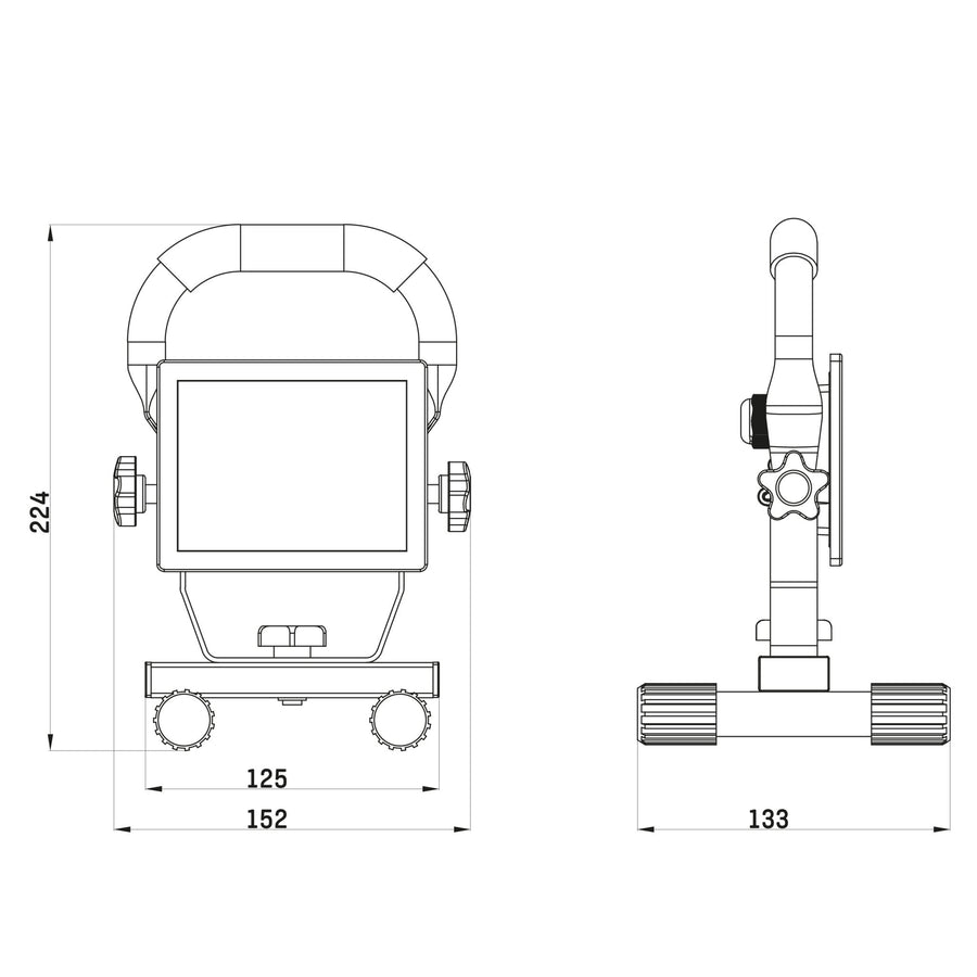 Compact LED Construction Lamp - Foldable &amp; Rotatable - Dust and water resistant - 1060 lm - LED.nl