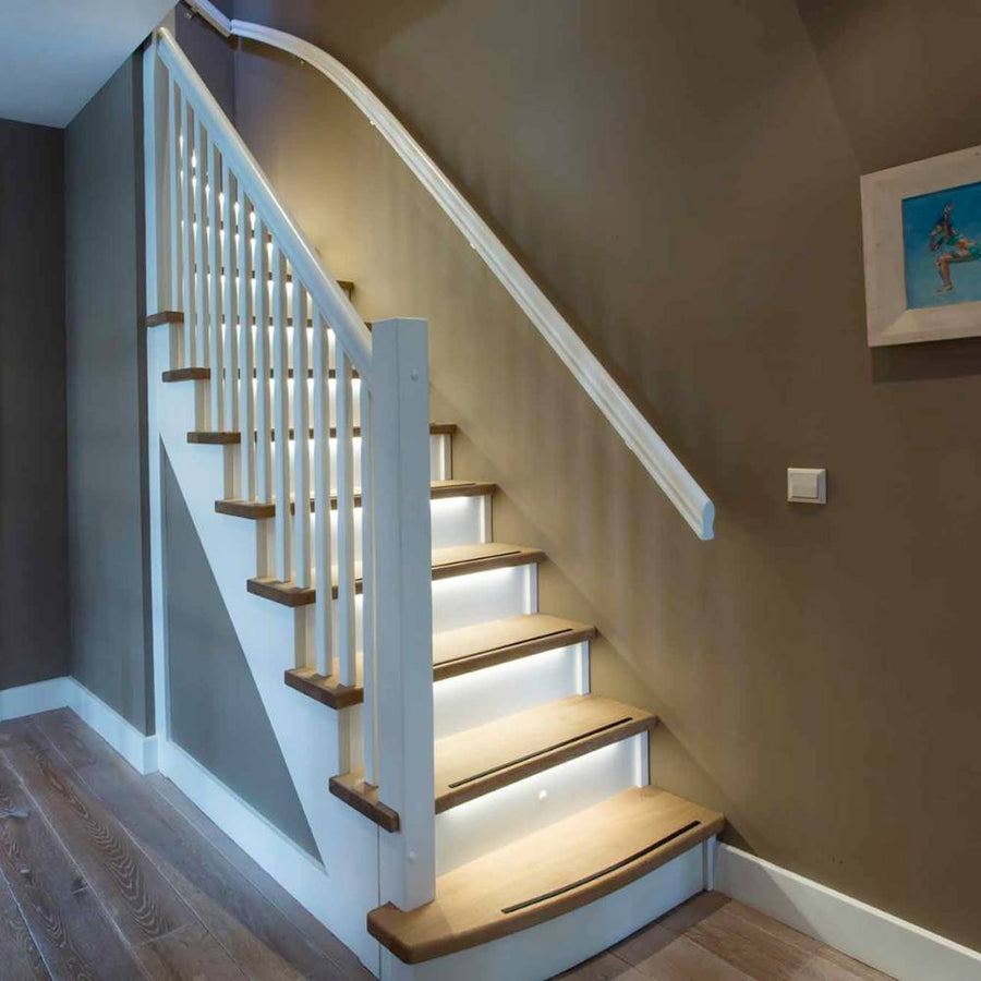 LED's Light Complete LED Trapverlichting Set - 15 treden x 80 cm - Lengte aanpasbaar - Warm wit licht Trapverlichting LED.nl