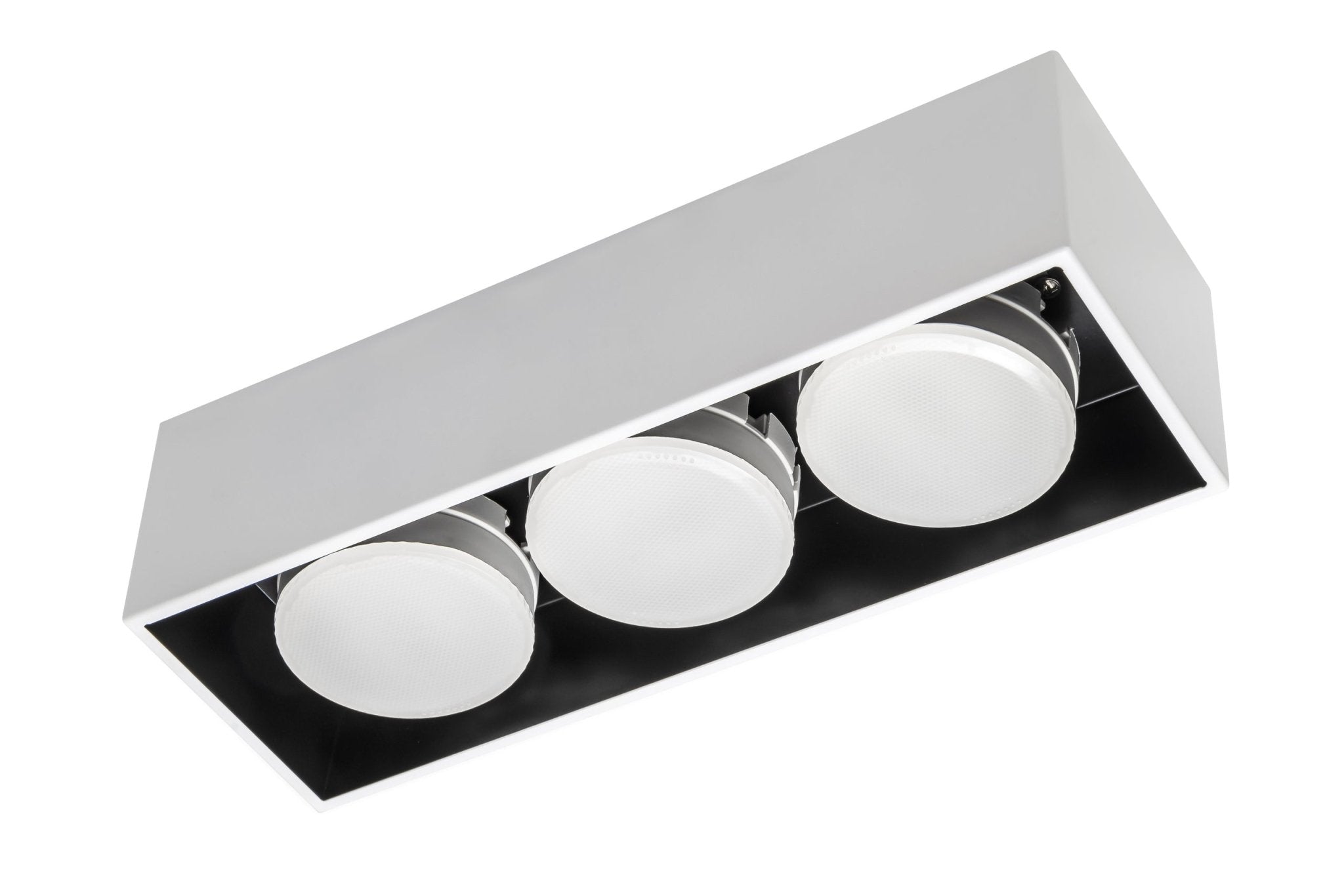 LED's Light Cube LED Plafondlamp - 3 lichtpunten - Draaibaar licht - Staal - 30 x 8 cm - Wit Plafondlampen LED.nl