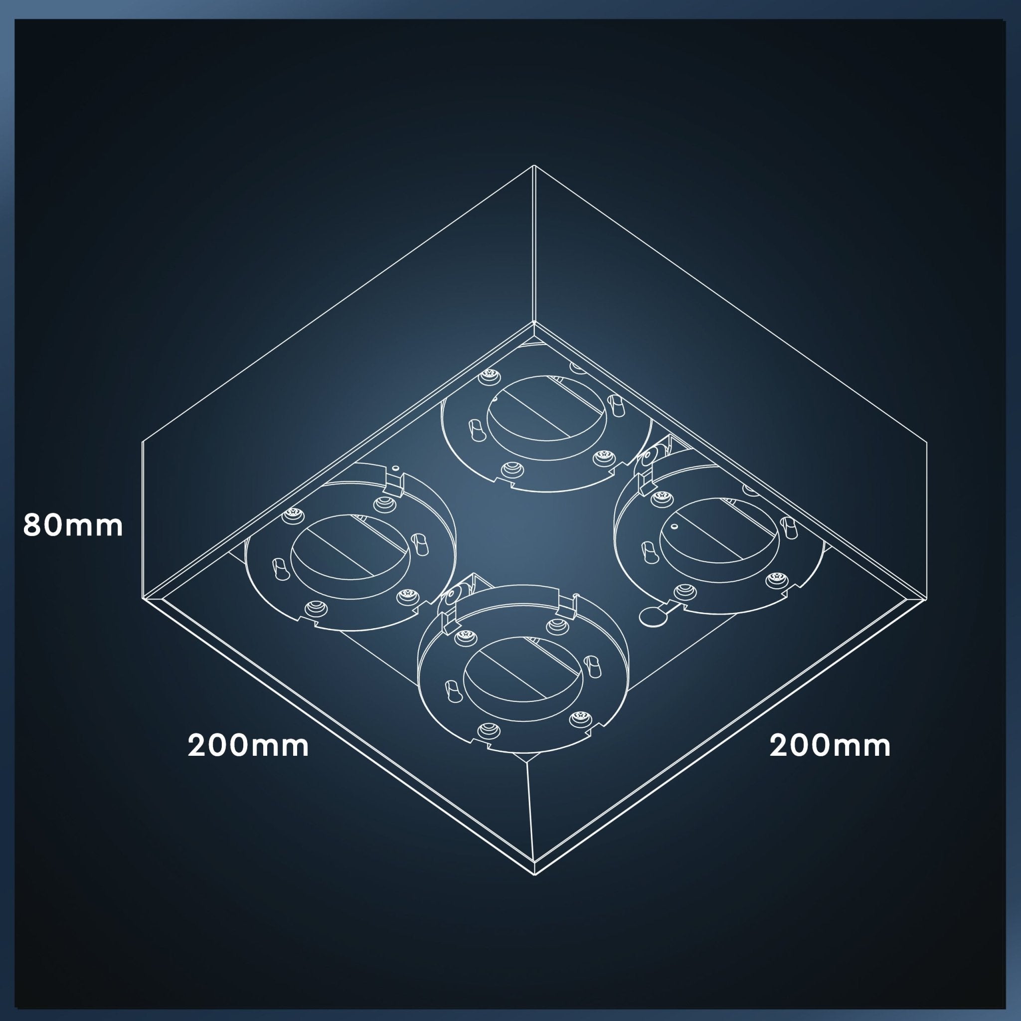 LED's Light Cube LED Plafondlamp - 4 lichtpunten - Draaibaar licht - Staal - 20 x 20 cm - Wit Plafondlampen LED.nl