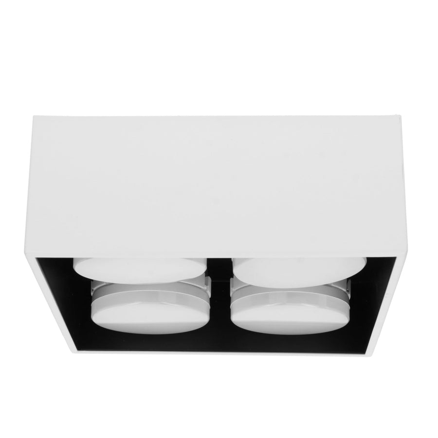 LED's Light Cube LED Plafondlamp - 4 lichtpunten - Draaibaar licht - Staal - 20 x 20 cm - Wit Plafondlampen LED.nl
