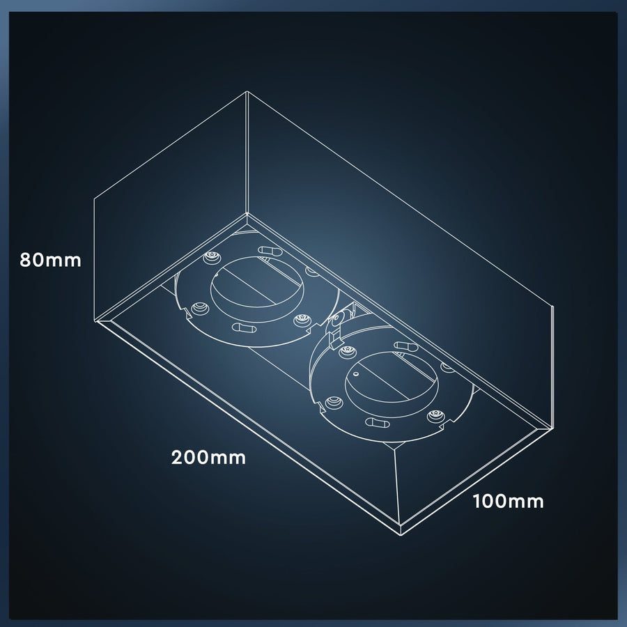 LED's Light Cube lidstore.shopckenleuchte - 2 Lichtpunkte - Drehbares Licht - Stahl - 20 x 8 cm - Schwarz - lidstore.shop